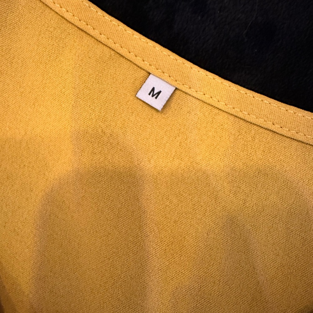 Yellow Ruffle Sleeve Dress - Picture 2 of 4